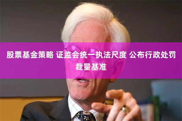 股票基金策略 证监会统一执法尺度 公布行政处罚裁量基准